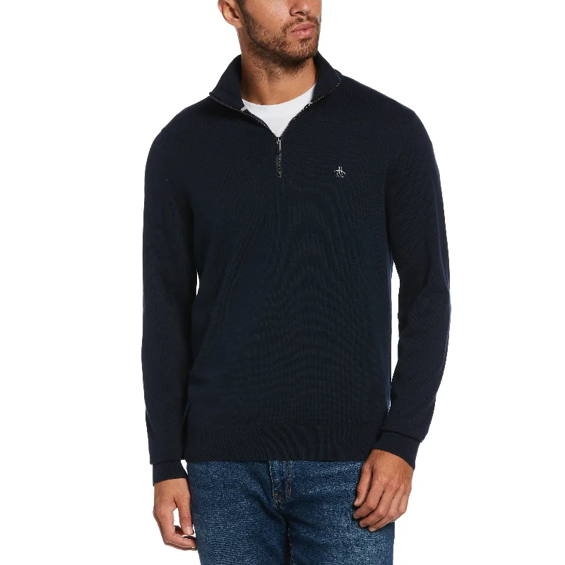 Combed Cotton 1/4 Zip Sweater