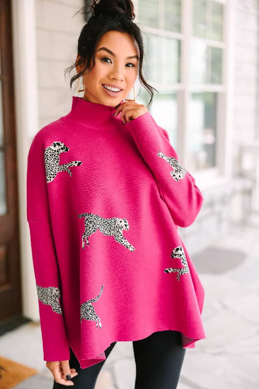 Quick Decisions Hot Pink Cheetah Sweater