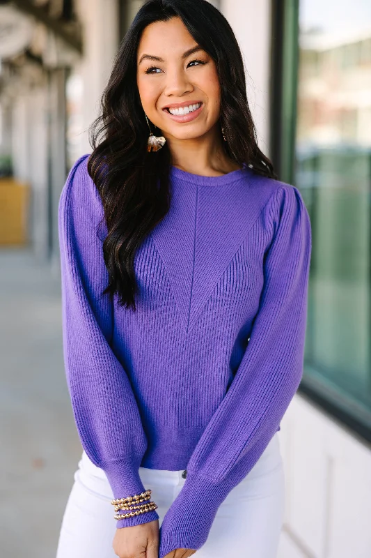 Seek Happiness Lavender Purple Ribbed Sweater