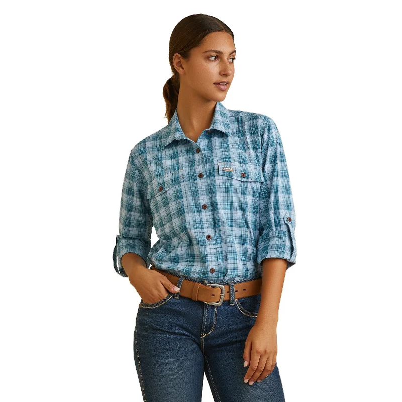 Women's Ariat Rebar Made Tough DuraStretch Button Down Work Shirt #10044347