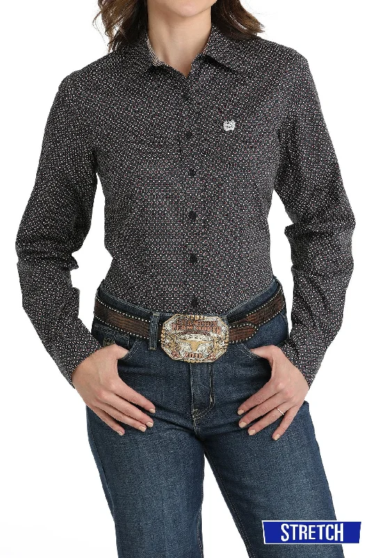 Cinch Women's Navy Geo Print Shirt