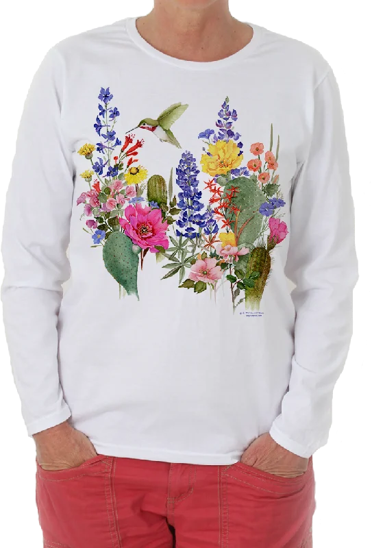 Garden Flowers, Birds, and Nature Designs Long Sleeve Shirt by Valerie Pfeiffer