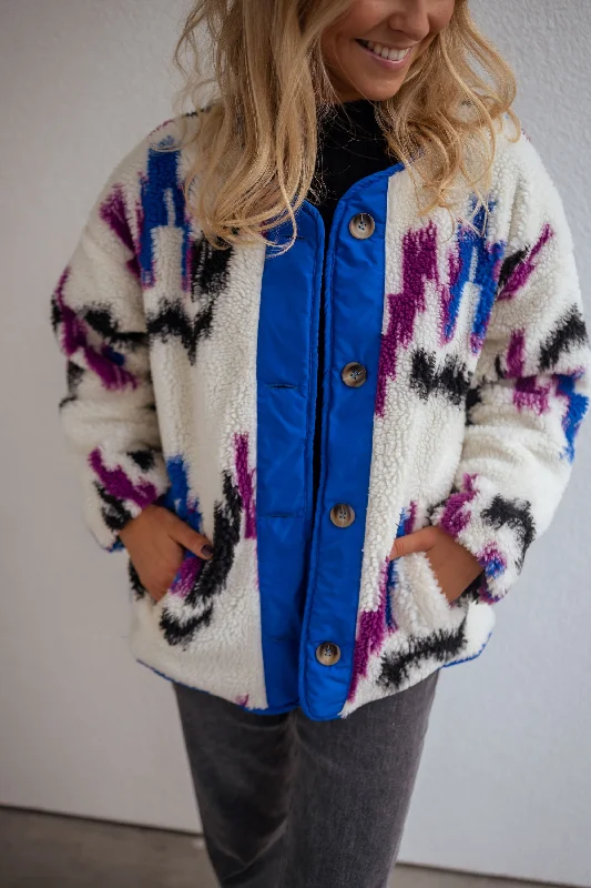 Patterned Joshua Faux Sheep Fur Jacket