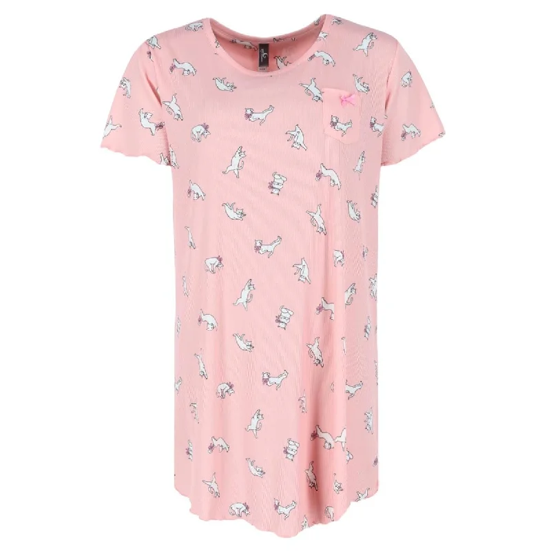 PJ Couture Women's Coral Kitties Sleep Shirt