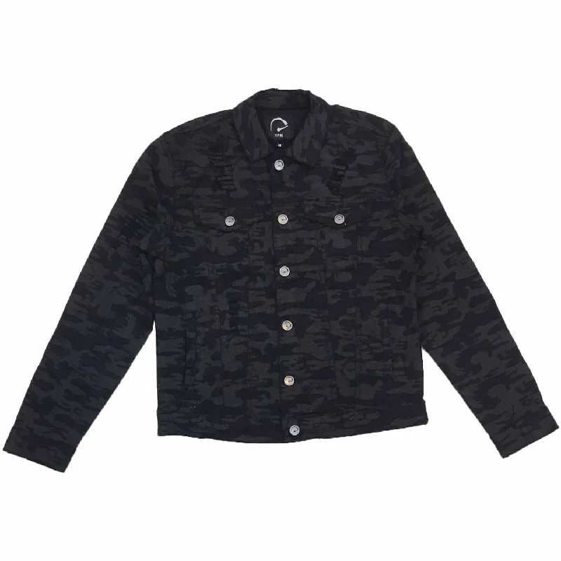 RPM Ripped Denim Jacket (Black Camo)