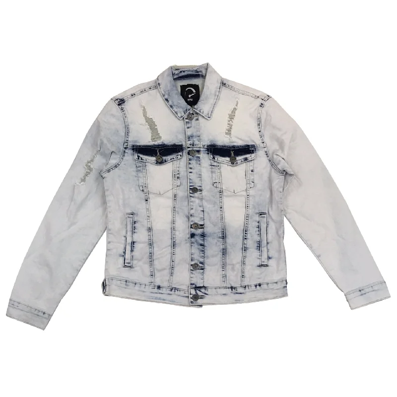 RPM Ripped Denim Jacket (Ice Blue)