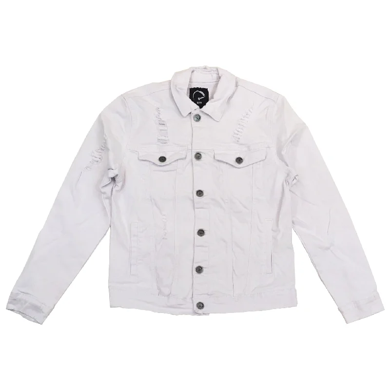 RPM Ripped Denim Jacket (White)