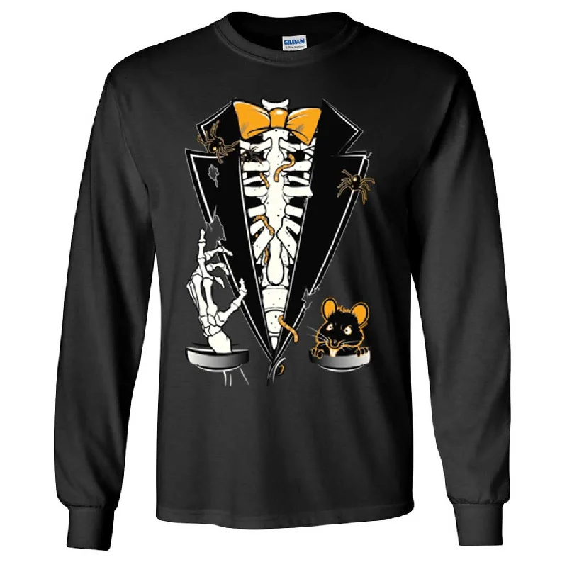 Skeleton Ribcage Tuxedo Long Sleeve Shirt