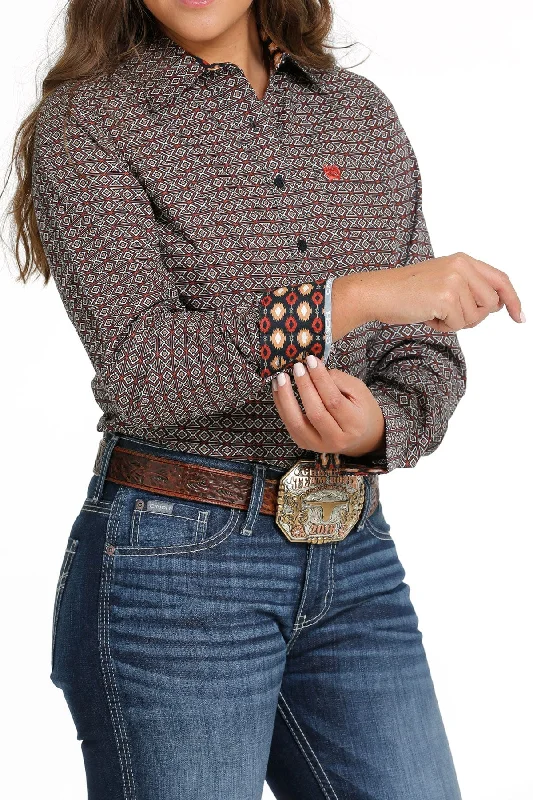 Cinch Women’s Brown Geo Print Shirt