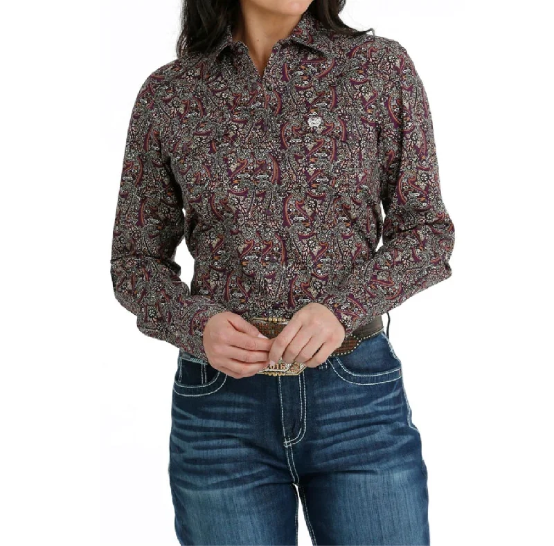 Cinch Women’s Purple Paisley Snap Shirt