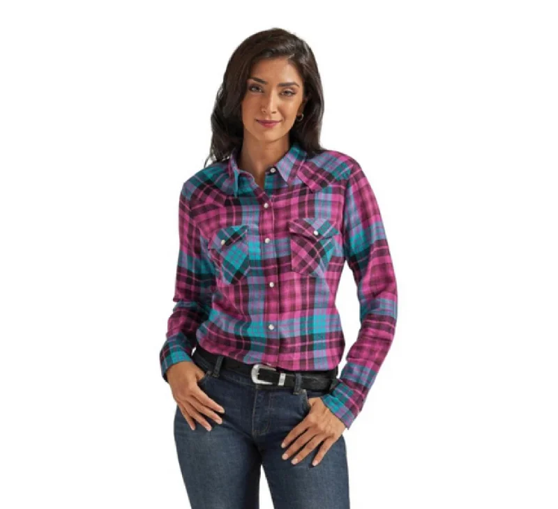 Wrangler Women’s Purple & Pink Snap Shirt