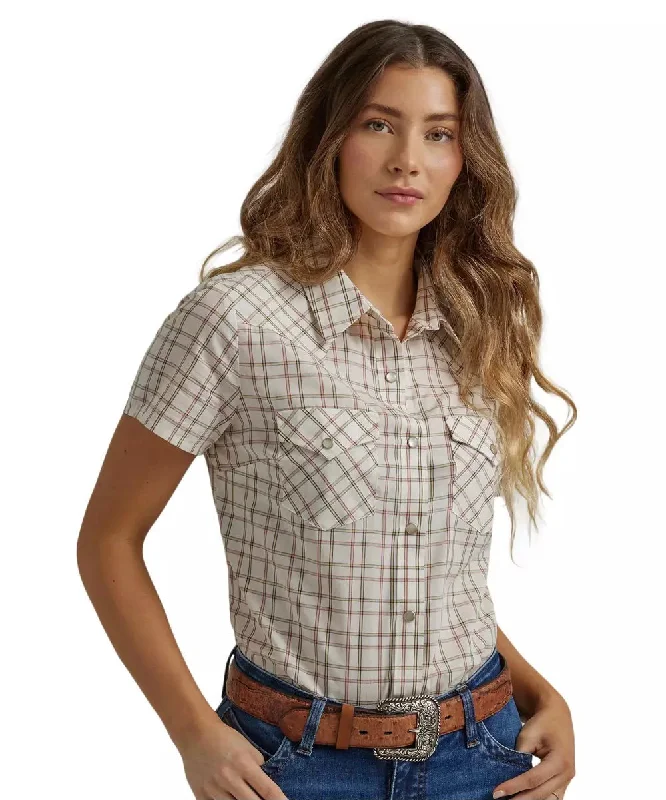 Wrangler Women’s Cream Snap Plaid Shirt