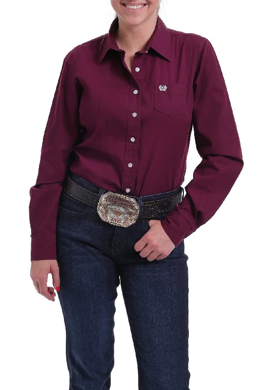 Women's Cinch Button Down Shirt #MSW9164030BUR