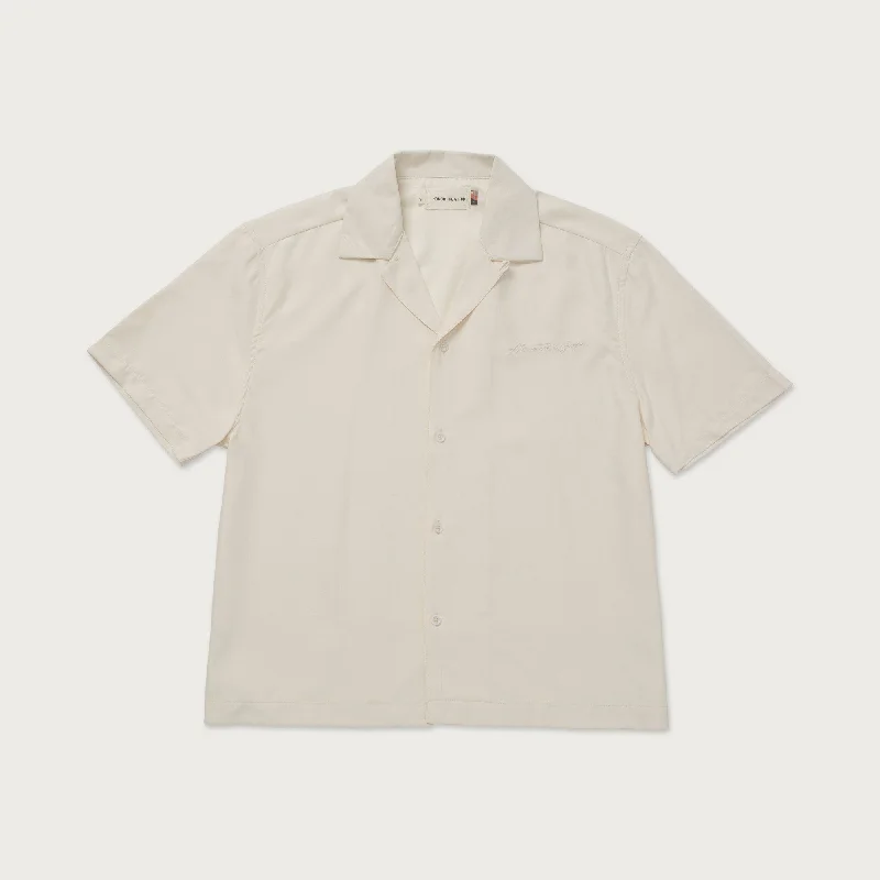 Womens Peached Camp Shirt - Bone