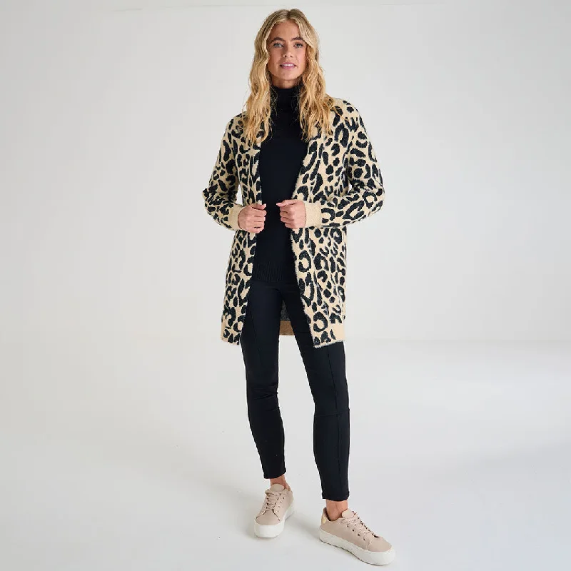 Ladies LeopardCardigan