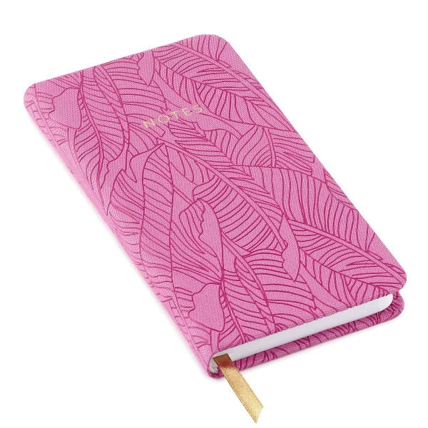 Hallmark Etched Leaves Pink Slim Notebook