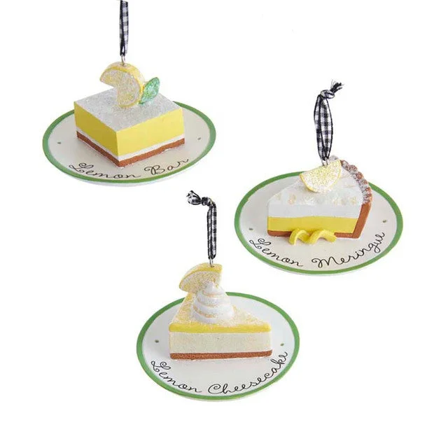 Lemon Cake on Dessert Plate Ornament