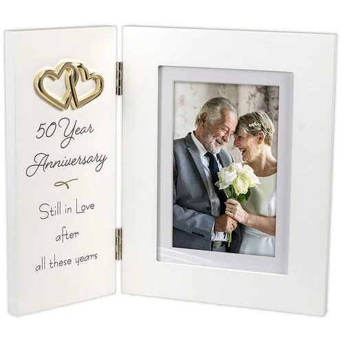 Malden 50th Anniversary still In Love Hinged 4"x6" Photo Frame