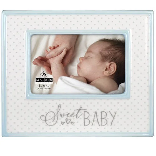 Malden Sweet Baby Blue Ceramic 4"x6" Photo Frame