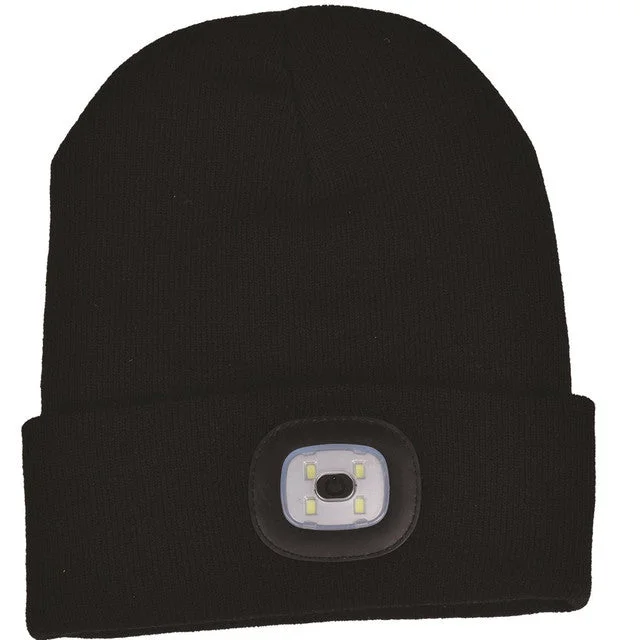 Night Scout™ Rechargeable LED Black Beanie Hat