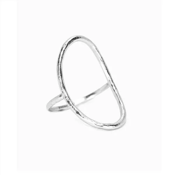 Pura Vida Open Oval Ring Silver