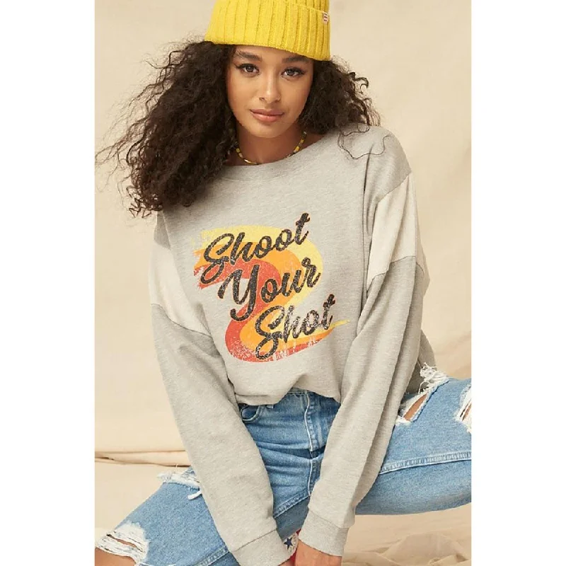 A French Terry Knit Graphic Sweatshirt