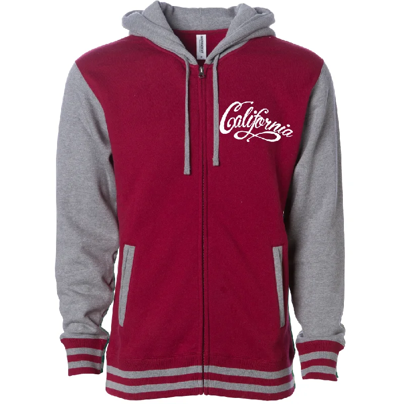 California Varsity Zip-Up Hooded Heavyweight Sweatshirt