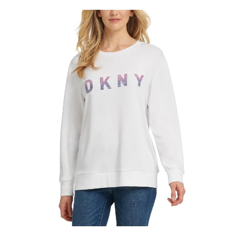 Dkny Women's Comfortable Cozy Sweatshirt White Size X-Small