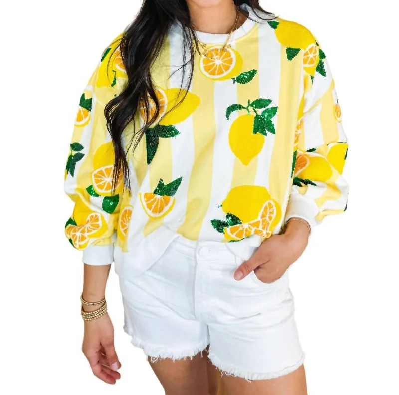 Lemon Sweatshirt In Yellow/white