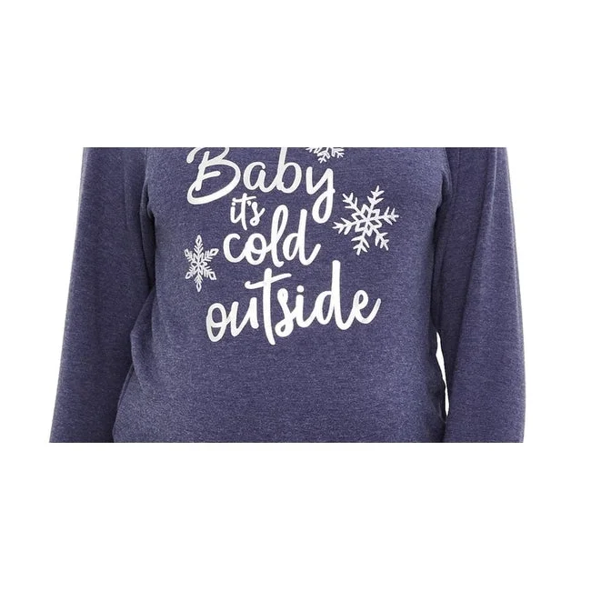 Motherhood Maternity Women's Baby It's Cold Outside Graphic Sweatshirt Purple Size X-Small