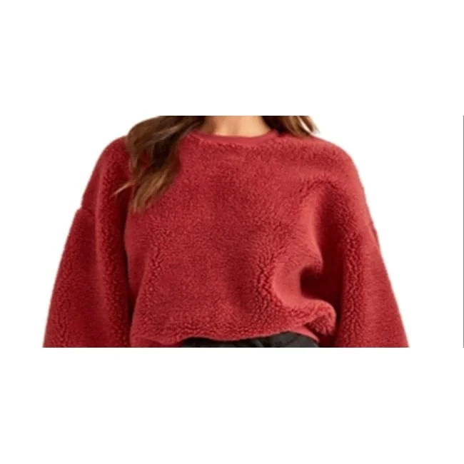 Rachel Roy Women's Willa Textured Sweatshirt Red Size S