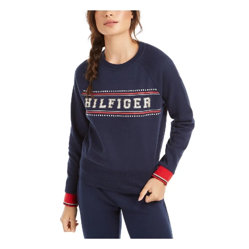 Tommy Hilfiger Women's Logo Sweatshirt Blue Size X-Large