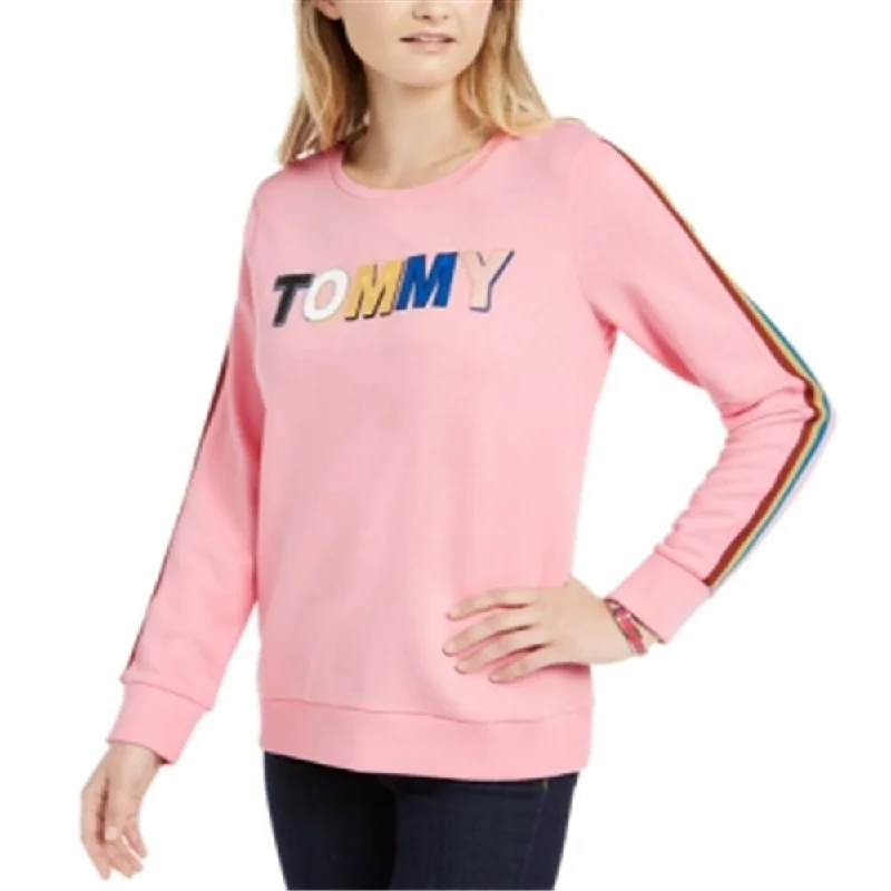 Tommy Hilfiger Women's Logo Sweatshirt Pink Size X-Small