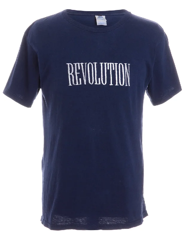 Reworked Embroidered Revolution T-shirt - XS