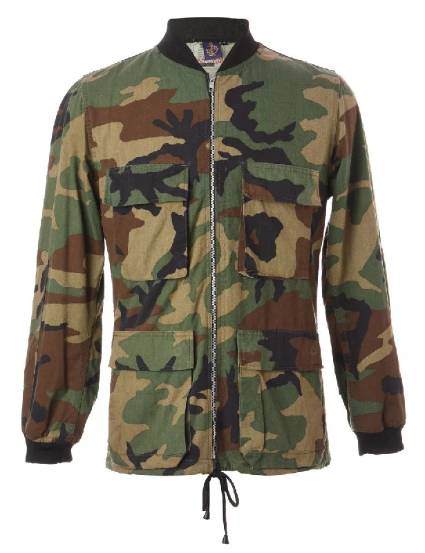 Reworked Workwear Jackson Camo Bomber Jacket - XS