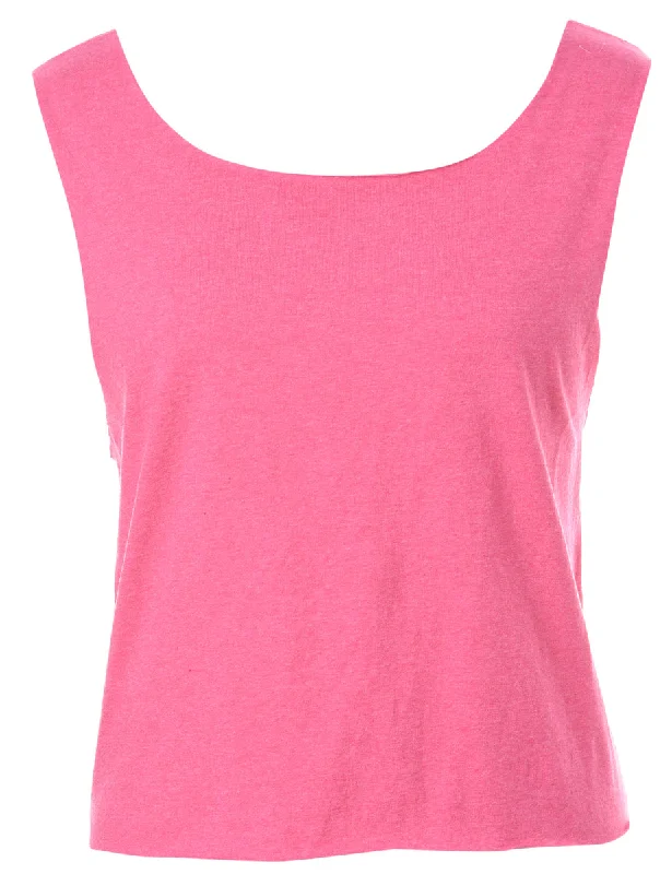 Reworked Pink Tie Back T-shirt - XL