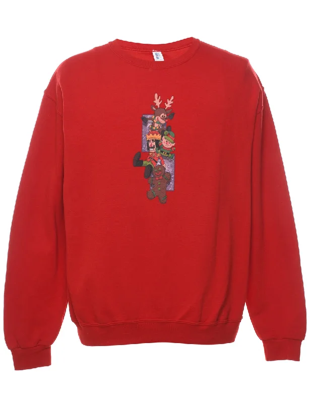 Red Christmas Sweatshirt - L