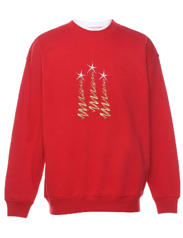 Red Christmas Sweatshirt - M