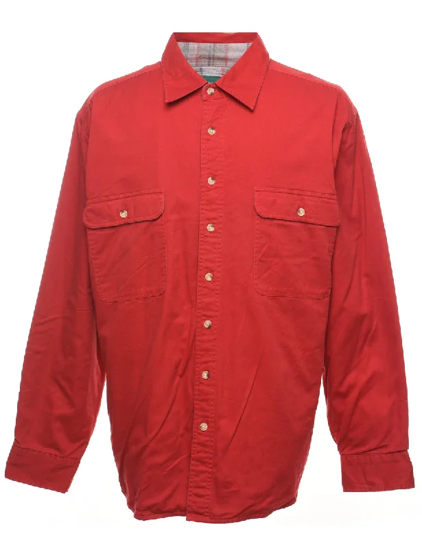 Red Classic Denim Shirt - L