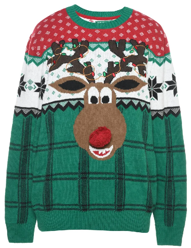 Reindeer Christmas Jumper - M