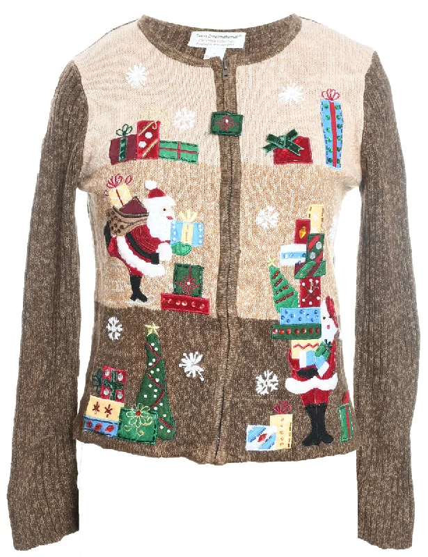 Santa Claus Christmas Cardigan - M