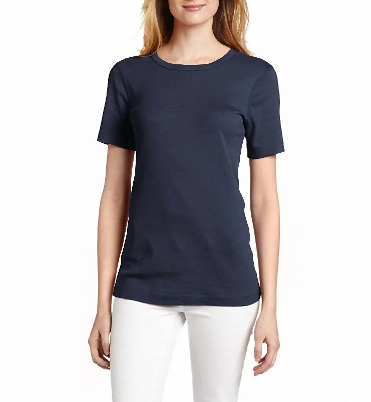 Short Sleeve Crew Neck T-Shirt In Night Iris