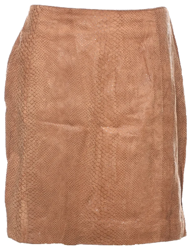 Snakeskin Pattern Pencil Skirt - M