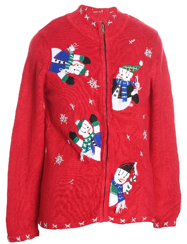 Snowman Christmas Cardigan - M