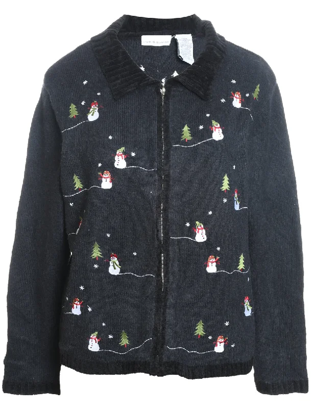 Snowman Christmas Cardigan - M