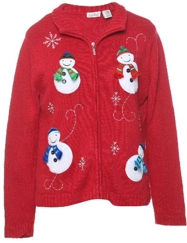 Snowman Christmas Cardigan - M