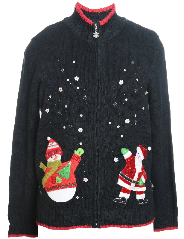 Snowman Christmas Cardigan - M