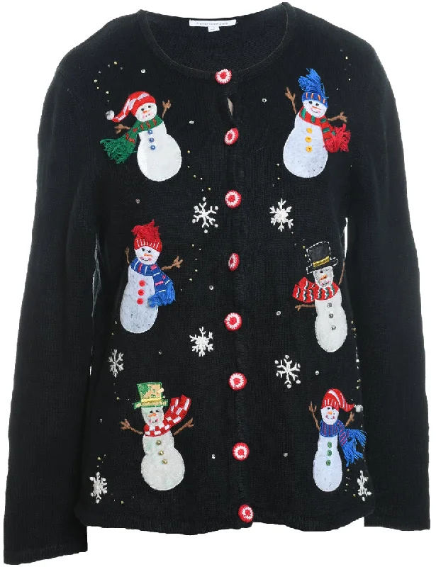 Snowman Christmas Cardigan - M