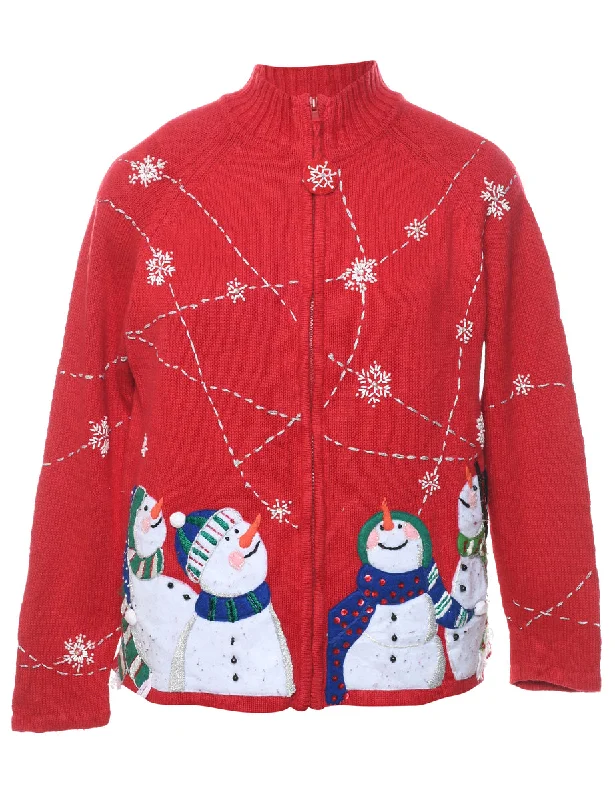 Snowman Christmas Cardigan - S