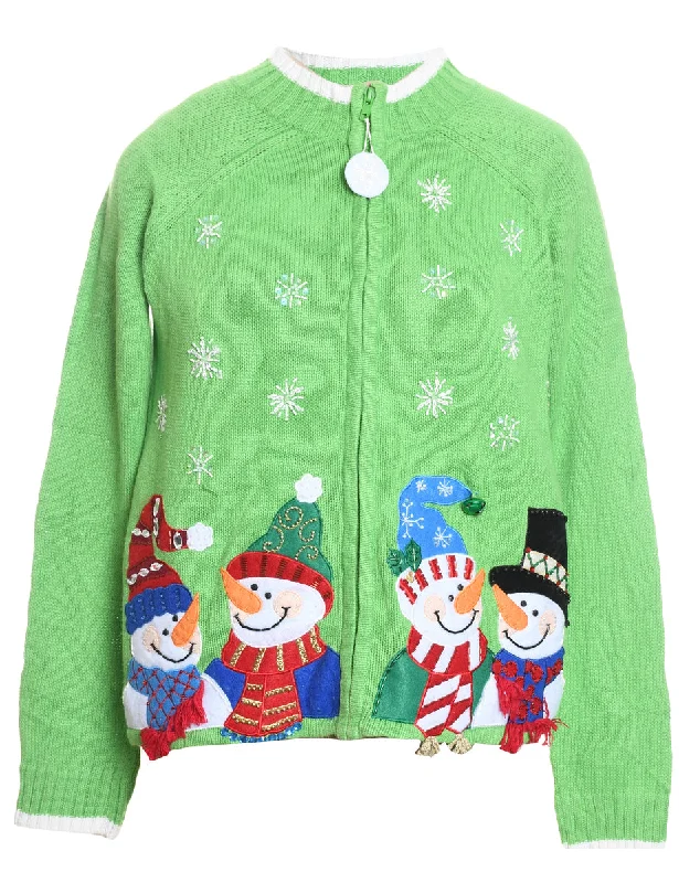 Snowman Christmas Cardigan - S